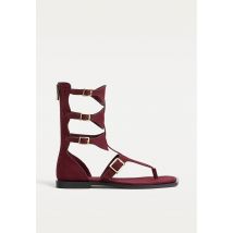 Stradivarius Sandales spartiates avec boucles  BORDEAUX  36