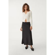 Stradivarius Jupe cape midi fluide  Noir M