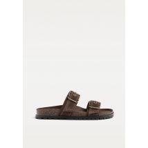 Stradivarius Sandales plates en cuir  MARRON 36
