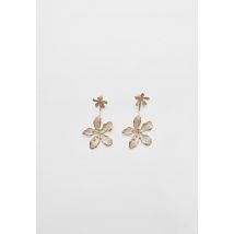 Stradivarius Boucles d’oreilles fleur sur le devant et à l’arrière  Or OS