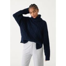 Stradivarius Pull col roulé maille torsadée  Marine S