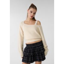 Stradivarius Pull asymétrique  Beige M
