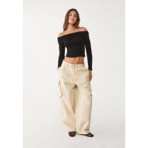 Stradivarius Top à épaules dénudées  Noir L
