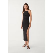 Stradivarius Robe midi encolure américaine  Noir L