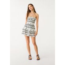 Stradivarius Robe courte broderies  Noir L