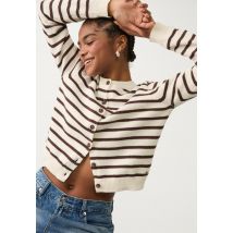 Stradivarius Gilet maille boutons  Écru S