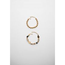 Stradivarius Lot de 2 bracelets perles fantaisie  Or OS