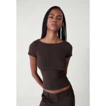 Stradivarius T-shirt à col bateau  Marron L