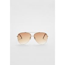 Stradivarius Lunettes de soleil métalliques style aviateur  Marron OS