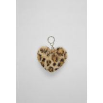 Stradivarius Charm cœur fausse fourrure  Marron OS