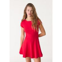 Stradivarius Robe en maille Milano à manches courtes  Rouge S
