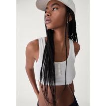 Stradivarius Top bralette boutons  Blanc L