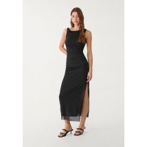 Stradivarius Robe midi à pois asymétrique  Noir M