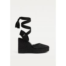 Stradivarius Chaussures compensées en jute et crochet  NOIR  37