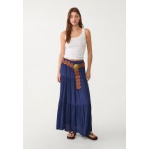 Stradivarius Longue jupe fluide  Marine S