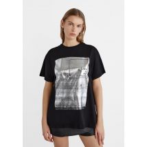 Stradivarius T-shirt oversize brillant  Noir M