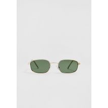 Stradivarius Lunettes de soleil rectangulaires métalliques  Or OS