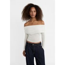 Stradivarius Top à épaules dénudées  Écru XL