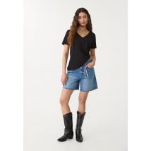 Stradivarius T-shirt basic col en V  Noir S