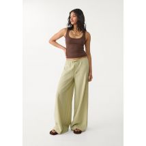 Stradivarius Pantalon fluide long rayé  Kaki S