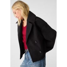 Stradivarius Manteau court croisé  Noir S