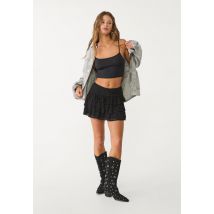 Stradivarius Jupe-culotte fluide dentelle  Noir L