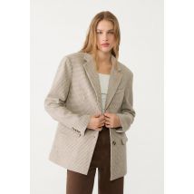 Stradivarius Blazer pied-de-poule  Écru L
