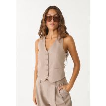 Stradivarius Gilet court boutons  Marron S