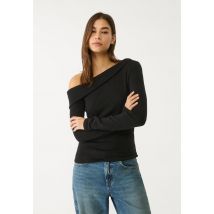 Stradivarius Top asymétrique en maille  Noir S