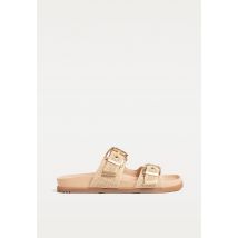 Stradivarius Sandales plates avec boucles  BEIGE 35