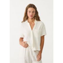 Stradivarius Chemise manches courtes avec lin  Blanc S