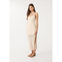 Stradivarius Longue robe crochet  Vanille M