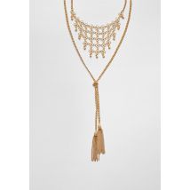 Stradivarius Grand collier lariat petites fleurs  Or OS