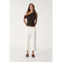 Stradivarius Pantalon capri cargo  Écru 32
