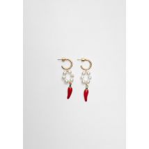 Stradivarius Boucles d’oreilles avec charm fraise  Rouge OS