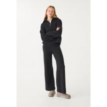 Stradivarius Pantalon large en maille  Noir S