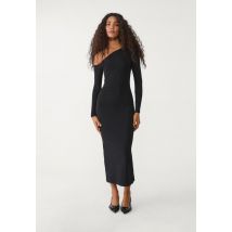 Stradivarius Robe longue à décolleté asymétrique  Noir L