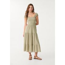 Stradivarius Robe fluide midi  Kaki M