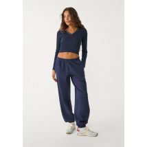 Stradivarius Pantalon jogger en molleton boyfriend  Marine M