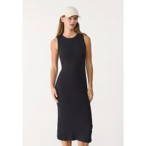 Stradivarius Robe midi en maille côtelée  Noir L