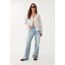 Stradivarius Kimono brodé patchwork  Blanc S