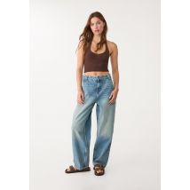 Stradivarius Jean D89 barrel baggy loose fit  DENIM OVERDYED DÉLAVÉ 36