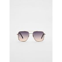 Stradivarius Lunettes doubles pont métal  Marron OS