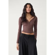 Stradivarius T-shirt à boutons  Marron M