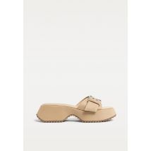 Stradivarius Sandales plates plateforme  BEIGE 35