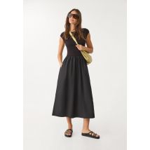 Stradivarius Robe midi contrastante  Noir L