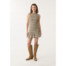 Stradivarius Robe courte carreaux  Beige S