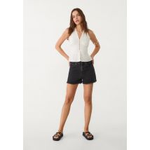 Stradivarius Short en jean à brillants  DENIM NOIR DÉLAVÉ 36