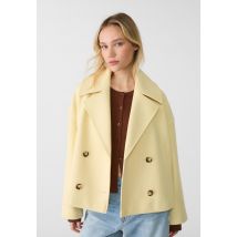 Stradivarius Manteau court croisé  Jaune pastel S