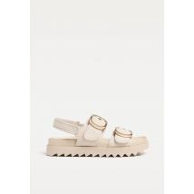 Stradivarius Sandales plates en tissu pour femme  ÉCRU 39